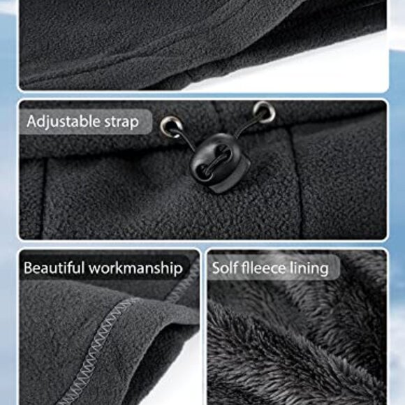 Winter Fleece Balaclava Full Face Covering Ski Mask with Drawstring main image 5